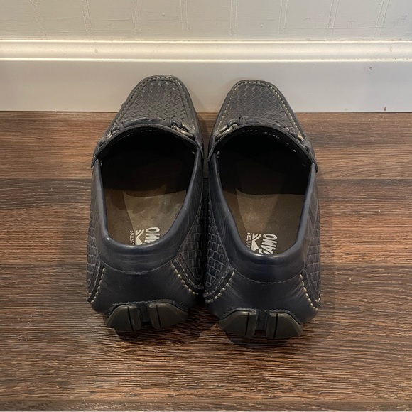 Salvatore Ferragamo Woven Leather Gancini Moccasin Driving Loafer Blue Italy 9D - Picture 3 of 11